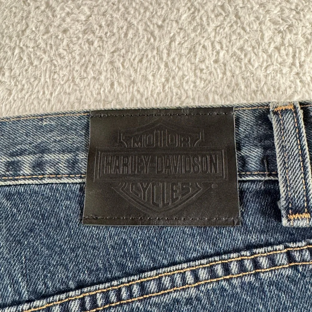Harley-Davidson Mens Traditional Fit Black Denim Jeans 36x30 Clean Straight